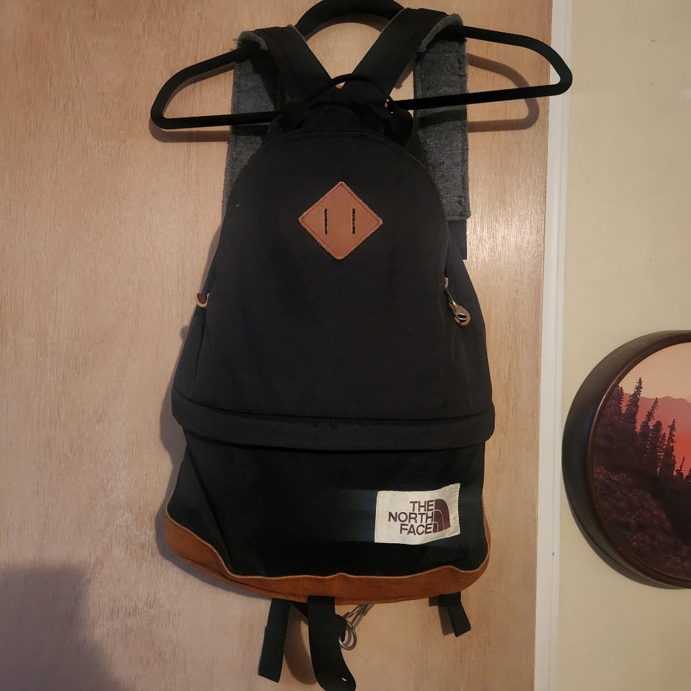 The North Face leather bottom backpack
